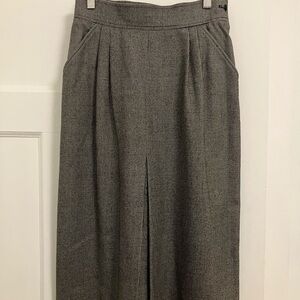 Saint Laurent Black and White Houndstooth midi Skirt